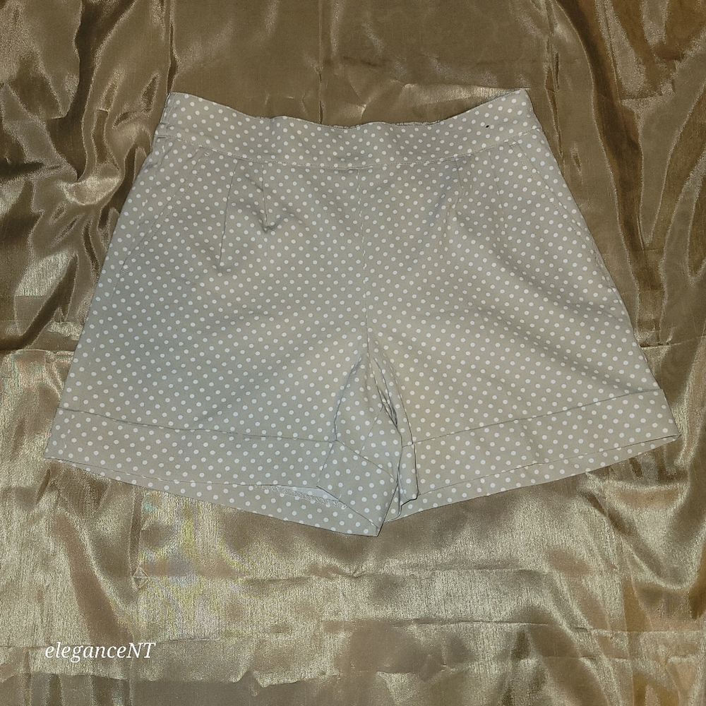 NY & Co Women's Tan and White Polka Dot Short Pant Sz: 12 - Picture 10 of 10